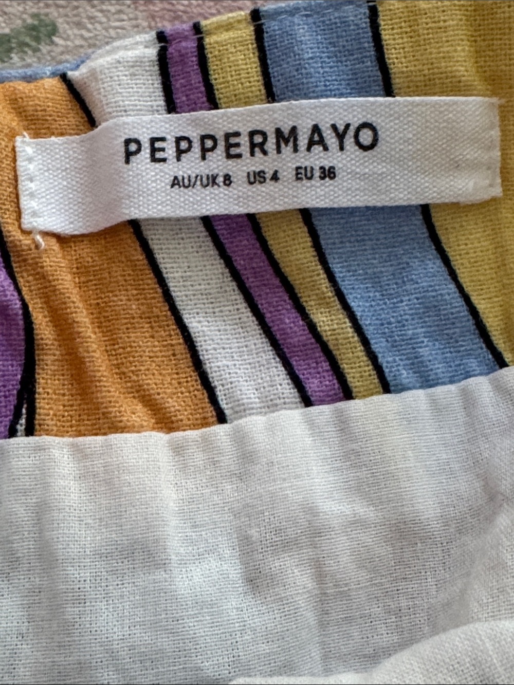 Peppermayo Strapless Retro Swirl Mini Dress in Yellow, Orange, Purple, Pale Blue - Picture 3 of 5